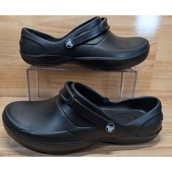 Crocs Bistro Clogs Black Women's Size 8 W8 Non-Slip Work Shoe Kitchen Restaurant - Picture 2 of 7